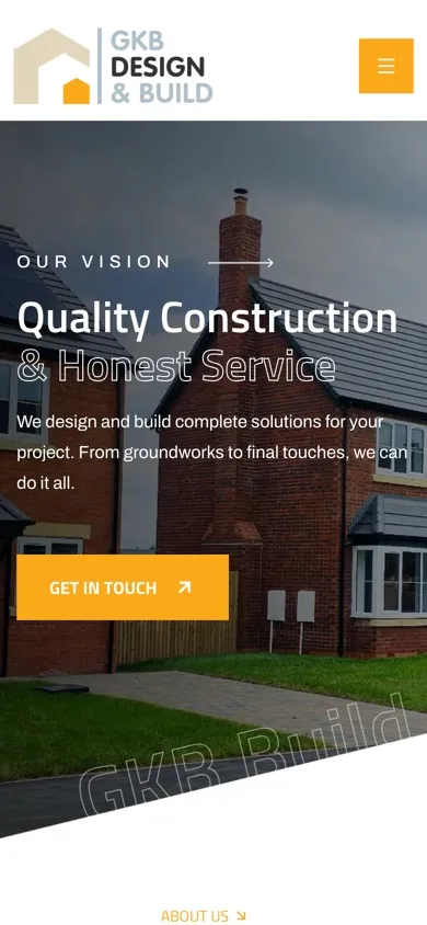 GKB Build website on a phone